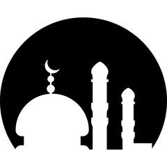 Wall Mural - Mosque Silhouette Icon