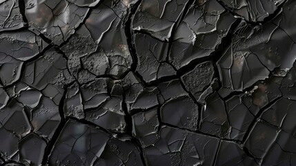 black cracked texture can be used for background - generative ai