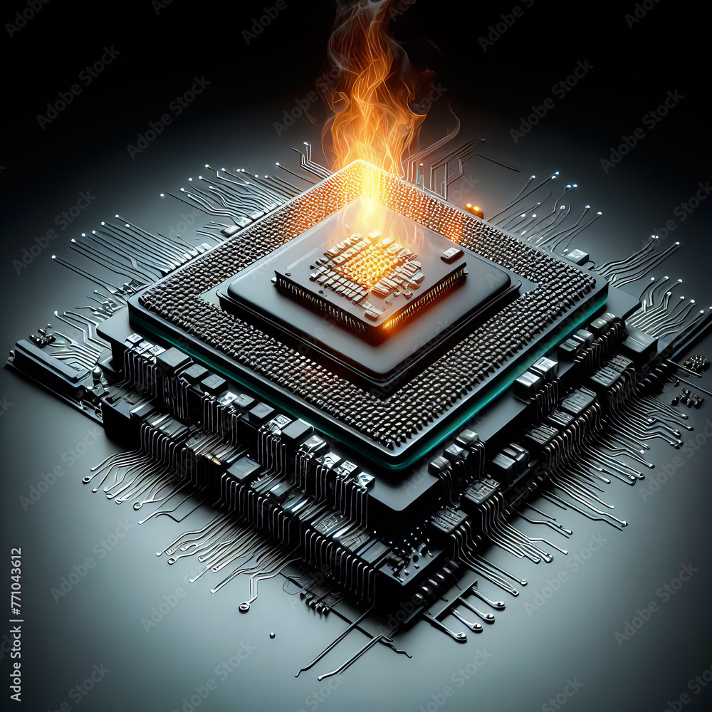 Short circuit of the microprocessor and ignition and fire on the board ...