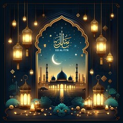 Wall Mural - Eid Mubarak Islamic wallpaper 