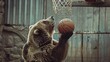 Basketball-playing Bears Professional captures of bears shooting hoops or dunking basketballs showcasing their impressive athleticism and strength o  AI generated illustration