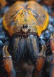A macro photograph of a tarantula's face,generated with ai