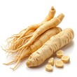 Ginseng Root All Natural Raw Fresh Medicinal Herbal Medicine or Culinary Organic Food Ingredient Isolated Object for Marketing or Agricultural Advertising  