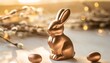 chocolate easter bunny isolated on a background