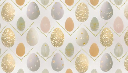 Wall Mural - easter repeating patterns white background 16 9