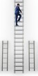 © Elnur - Businessman climbing career ladder in business success concept