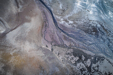  Aerial view down at intertidal zone at low tide
