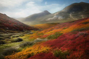 Wall Mural - Beautiful colorful landscape generative AI