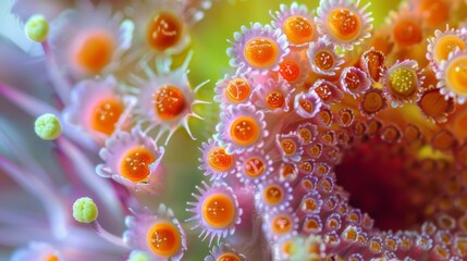 a composite image showcasing the entire process of pollination from the dispersion of pollen grains 