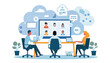 Cloud-Based Collaboration Tools, cloud-based collaboration tools with an image of remote teams using virtual collaboration platforms for seamless communication and project management