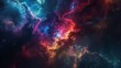 A mesmerizing contrast of colorful nebulas against a dark and infinite void.