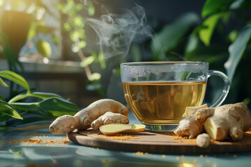 Poster - Herbal tea made of fresh ginger root