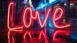 sign in the nightclub - love - neon sign - Embrace of Light: The 