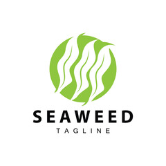 Wall Mural - Seaweed Logo Design, Underwater Plant Design Illustrations, Cosmetics and Food Ingredient