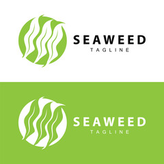 Wall Mural - Seaweed Logo Design, Underwater Plant Design Illustrations, Cosmetics and Food Ingredient