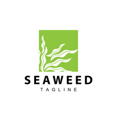 Wall Mural - Seaweed Logo Design, Underwater Plant Design Illustrations, Cosmetics and Food Ingredient