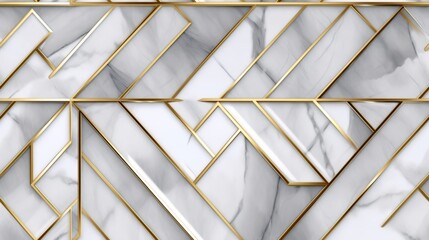 Wall Mural - Modern and stylish abstract design poster with golden lines and white geometric pattern