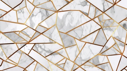 Wall Mural - Modern and stylish abstract design poster with golden lines and white geometric pattern