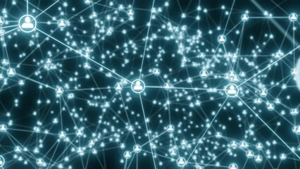 Communication network concept connecting people. People's profile icons. Social networks media concept	