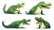 Crocodile as Green Predatory Semiaquatic Reptile Ve