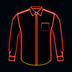 Wall Mural - Red Neon Shirt Icon: Vibrant Apparel Symbol with Neon Glow(Generative AI)