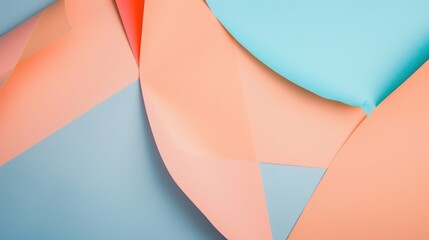 Sticker - Geometric abstract pastel color paper background,