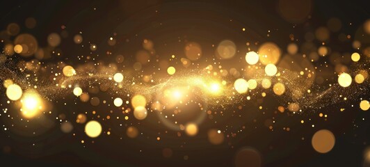 Wall Mural - golden glitter texture,happy new year with blurred gold bokeh on black background