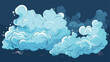 Freehand drawn cartoon smoke clouds flat cartoon va