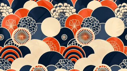 Japanese geometric pattern, inspired by traditional kimono prints