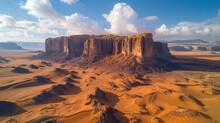 Desert Landscape With Towering Sand Dunes