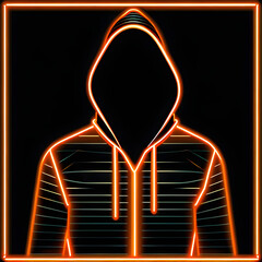 Wall Mural - Orange Neon Hood Tee Shirt Icon: Add a Pop of Color to Your Wardrobe(Generative AI)