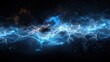  blue fantasy lightning on black background