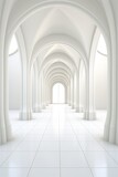 Fototapeta Perspektywa 3d - Abstract architecture background arched interior d render AI generated illustration