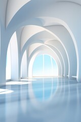 Abstract architecture background arched interior d render  AI generated illustration