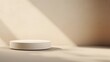 © Olive Studio - Abstract minimal background with a refined ceramic podium and its subtle shadow - AI generated illustration