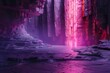 Glowing Crystalline Cavern Fortress Powered by Green Hydrogen and Berry-Inspired Hues