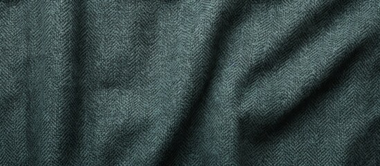 Wall Mural - A close up of a sleeve made of green fabric with tints and shades of grey, electric blue accents, and a pattern reminiscent of sportswear. The darkness of the denim contrasts with the metal details