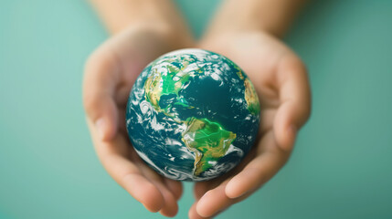 hands gently holding a delicate globe representing environmental care