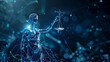 A regal statue of Lady Justice holding a scale of justice, AI ethics and legal concepts artificial intelligence law and online technology of legal regulations Controlling artificial intelligence techn