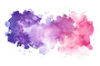 Pink and purple watercolor blending splotch on white background.