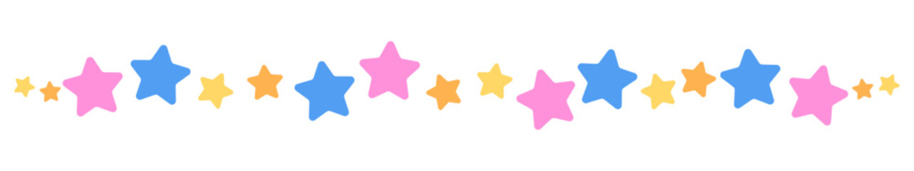 Cute colorful star divider separator border sticker decoration illustration vector