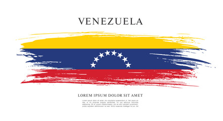 Wall Mural - Flag of Venezuela, brush stroke background