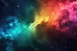 Dazzling outer space vistas in rainbow