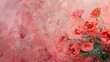 red flowers vase pink background design milk liquid poppy blossoming rhythm faded