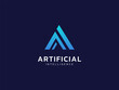 © Anan - Artificial intelligence with letter A shapes technology Analysis logo vector design concept. AI technology logotype symbol for advance technology, tech company, identity, robotic, innovation, ui, web.