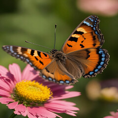 Sticker - butterfly on flower