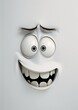 cartoon face big smile wall white studio background fear alluring perfect template smiles despair frightful entertainment contrast man finely features bipolar