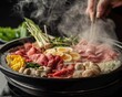 The ritual of sukiyaki where each ingredient is added with intention