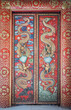 Beautiful dragon-pattern door in the temple