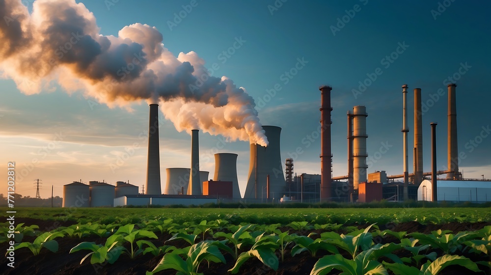 Decarbonization Background Illustration Stock Decarbonization, featuring a vibrant green plant in ...